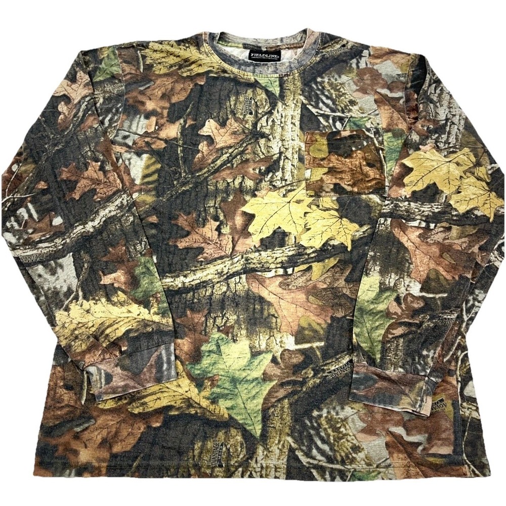 Vintage Camo Shirt Men Medium Tee Hunting Outdoor Skate Advantage Timber Y2K 00s